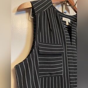 🖤 NWOT Monteau Black and White Halter Striped Blouse